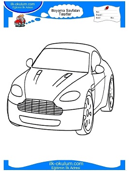 Çocuklar İçin Aston-Martin Boyama Sayfaları 
